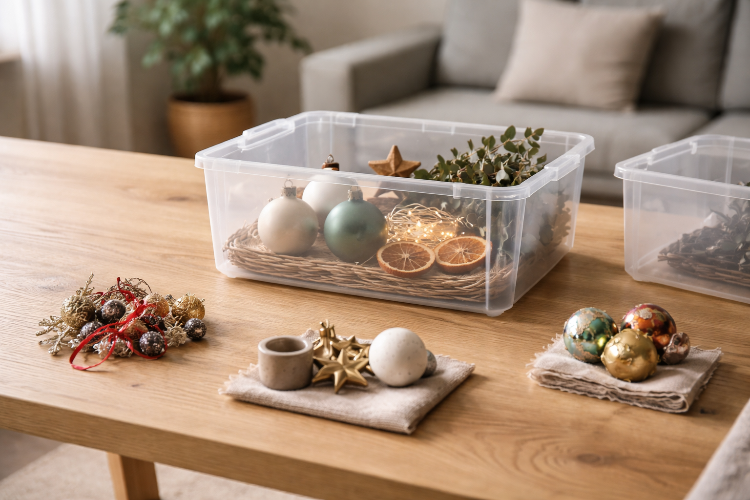 Jeg opdagede hvor lidt pynt jeg egentlig brugte (og lavede 1-kasse-pr-sæson-reglen)