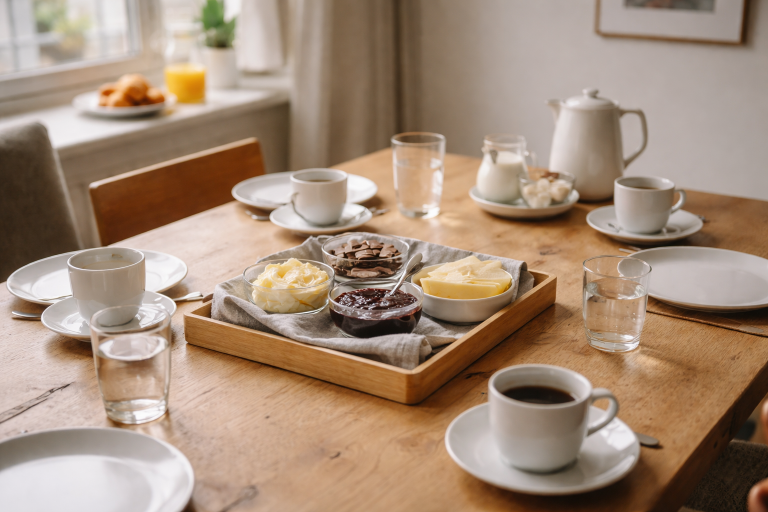 Samme service, tre brunchborde