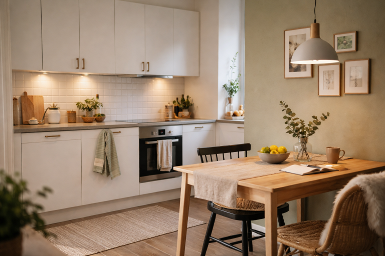 Gør dit køkken mere spændende: 13 billige styling-greb med lys, tekstiler, pynt og farver
