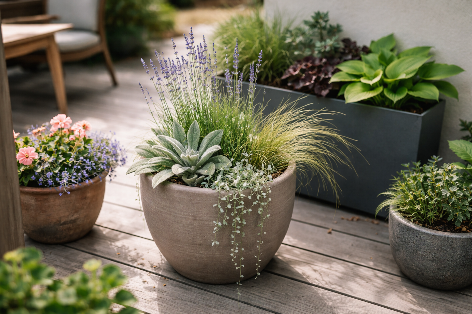 Planter der passer sammen i krukker og plantekasser: sådan kombinerer du dem